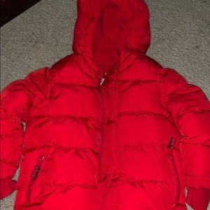Red Old Navy Puffer Coat